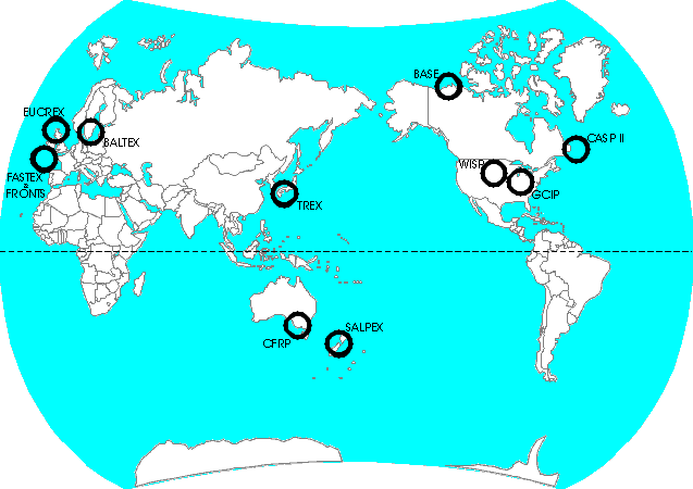 Map of Locations of Working Group Activities